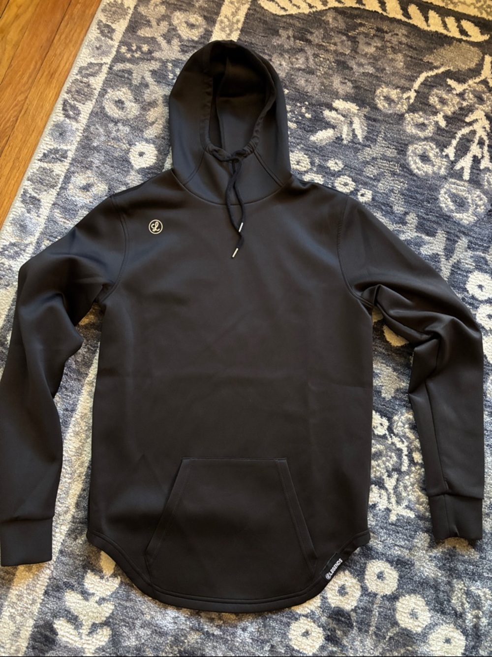 LEGENDS Black Pullover Scuba Hoodie with Kangaroo Pocket